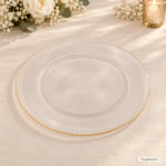 Platzteller Glas mit Goldrand