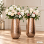 große Blumenvase rosegold