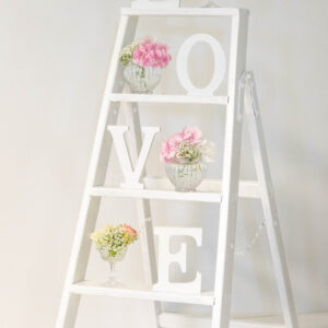 Dekoleiter, Laterne, Staffelei, Ständer, Regal, Etagere, Buchstaben, Love, Holzkiste