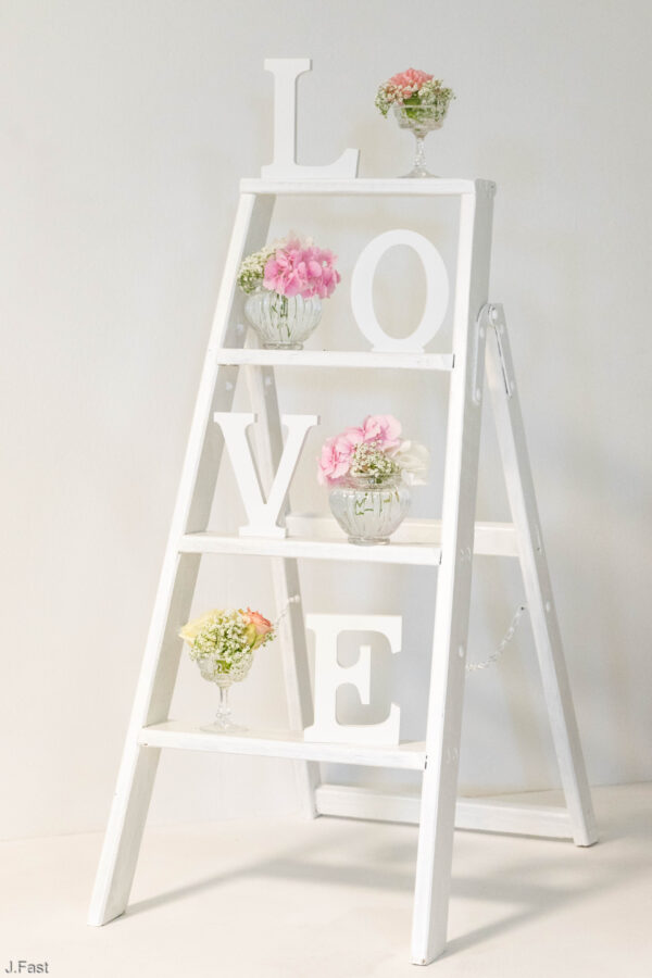 Dekoleiter, Laterne, Staffelei, Ständer, Regal, Etagere, Buchstaben, Love, Holzkiste