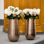 große Blumenvase rosegold