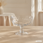 Glasteller mit Fuß kristallart